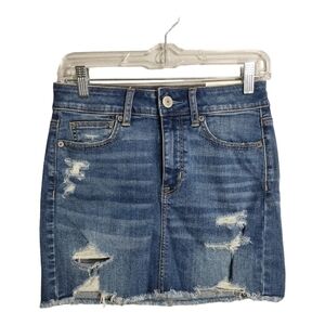 American Eagle High Rise Super Stretch Mini Skirt Festival‎ Beach Vacation Sz 4